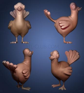 3D model Cartoon Pigeon (STL)